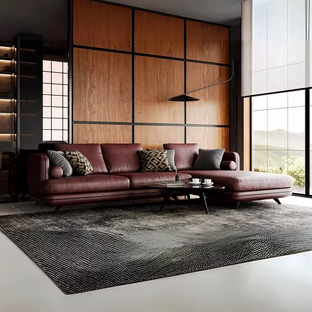“Premium Solace L Shape Sofa cream — right chaise view with latex foam seating”