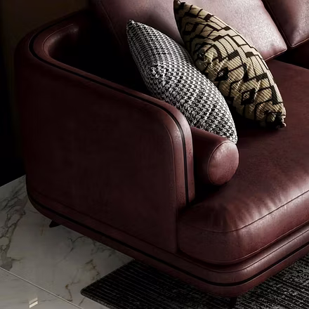 “Premium Solace L Shape Sofa cream — right chaise view with latex foam seating”