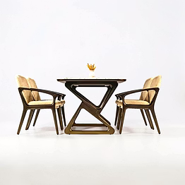 knot dining set | solid teak wood dining table with artificial marble top | hyderabad