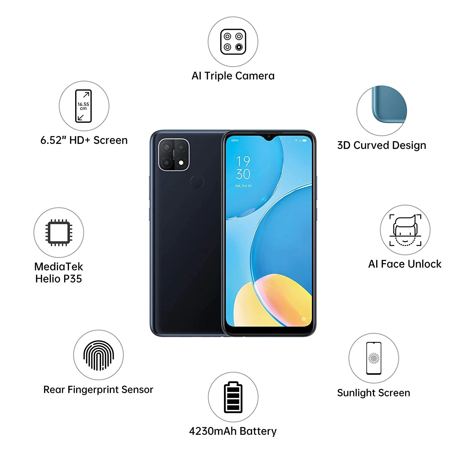 OPPO A15 (Dynamic Black, 3GB RAM, 32GB Storage)-2