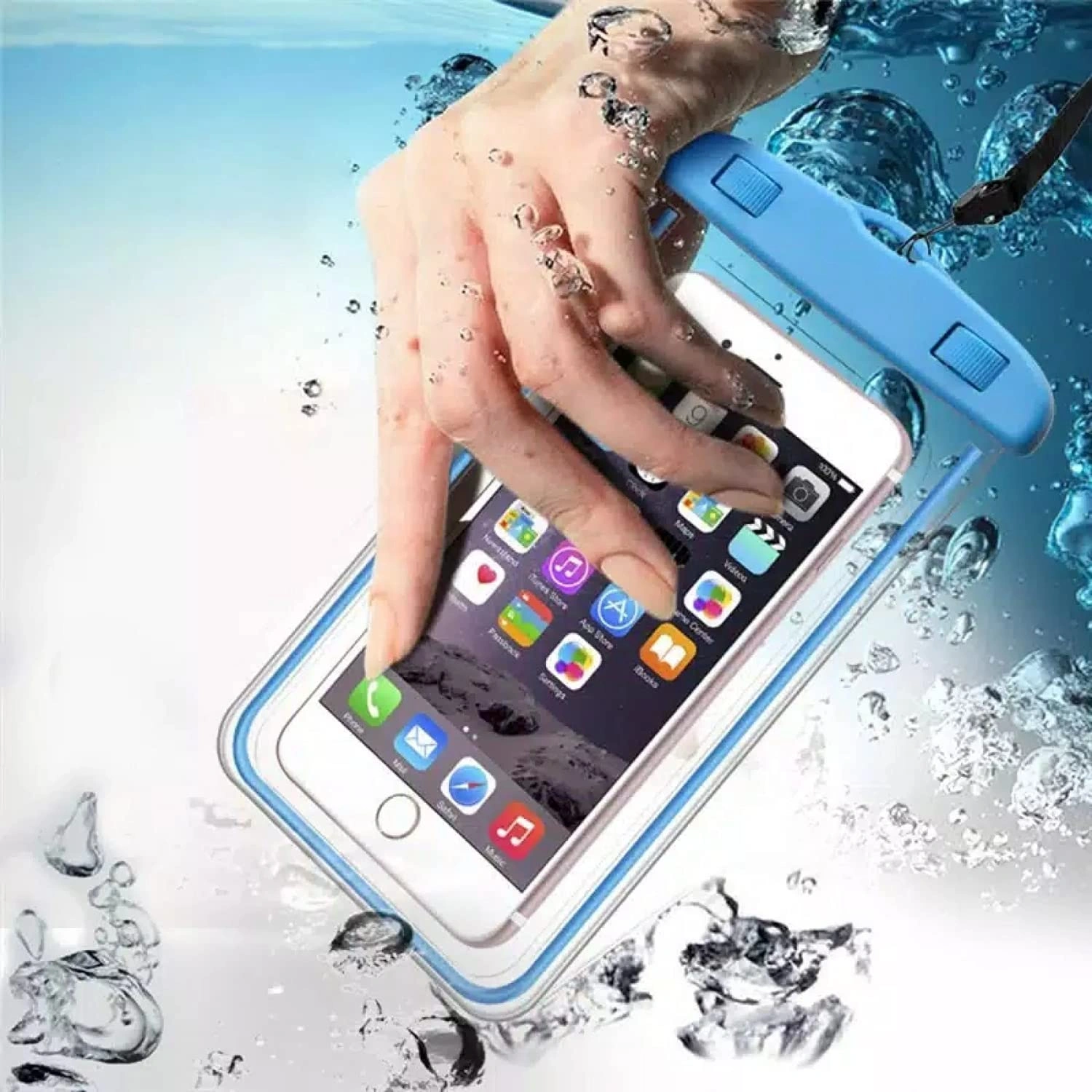 SKADIOO Waterproof Mobile Cover Pouch | Cell Phone case | Mobile Cases | Waterproof Phone Pouch for iPhone Xs Max XR XS X 8 7 6S 6 Plus All Mobile Cover Moto up to 6.5 inch, Transparent (Pack of 1)-2