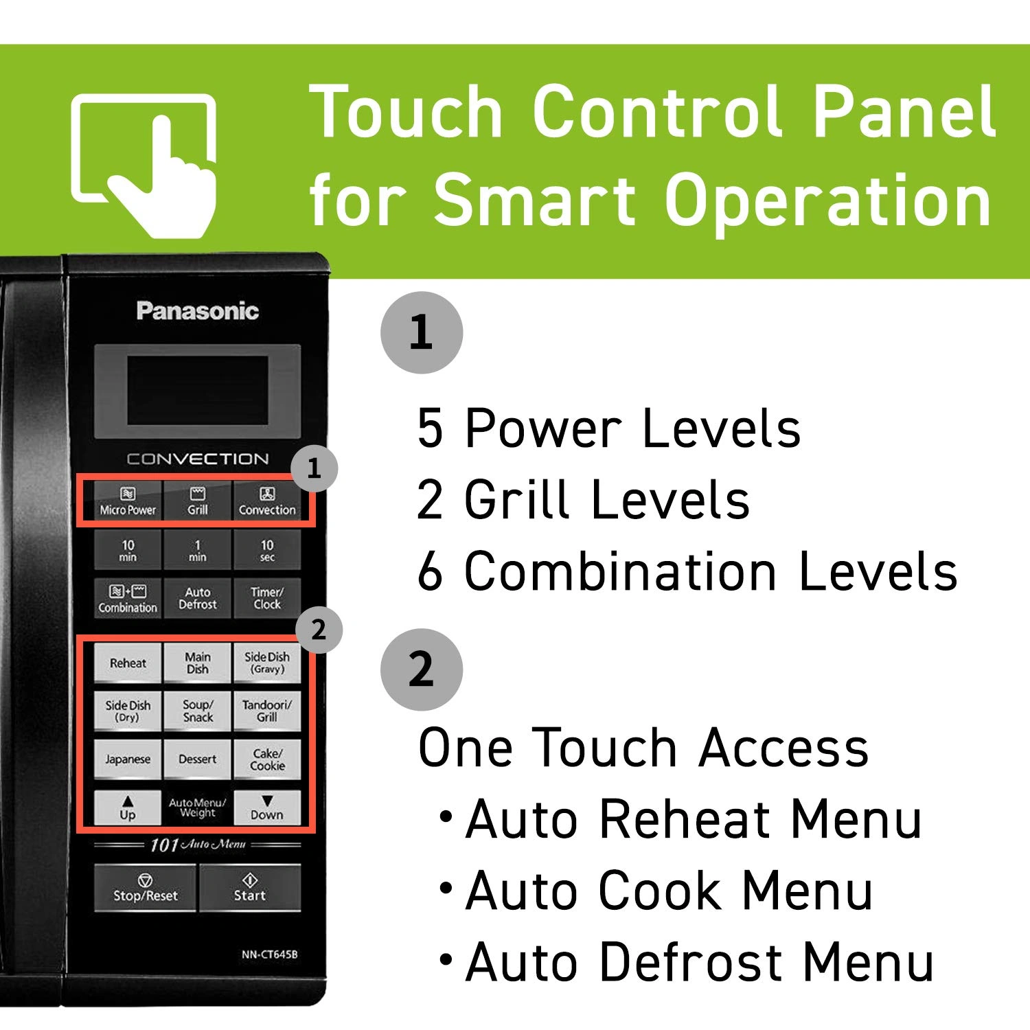 Panasonic 27L Convection Microwave Oven(NN-CT645BFDG,Black, Magic Grill)-4