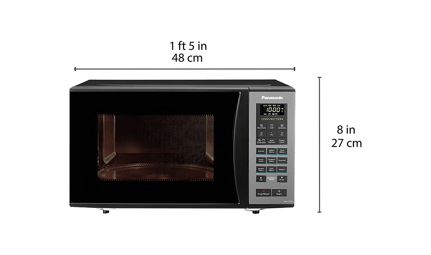 Panasonic 23L Convection Microwave Oven(NN-CT353BFDG,Black Mirror, 360° Heat Wrap)-2