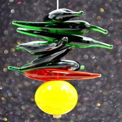 craftfry Crystal Products Vastu/Feng Green &amp; Yellow Nimbu Mirch Decorative Showpiece - 10 cm  (Glass, Multicolor)-10592932