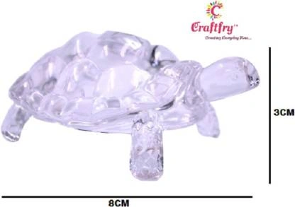 craftfry Crystal Tortoise for Feng Shui Vaastu Gift Career, Luck, Money and Wealth Decorative Showpiece - (4cm*5.5cm*8.5cm), (73g), (crystal clear) Decorative Showpiece - 4 cm  (Glass, Clear)-1