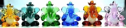 craftfry Craftfry Ganesha Idol for Gift Small Ganesha in 6 Peace Decorative Showpiece - 4 cm  (Glass, Yellow)-10595730