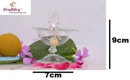 craftfry akhand Diya in Ganesha Idol for Gift for puja Decorative Showpiece - 9 cm  (Glass, Multicolor)-1