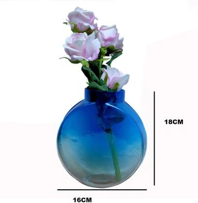 craftfry Glass Vase  (18 cm., Multicolor)-2