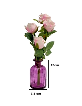 craftfry Royal glass Bottle Shape (lining) Flower Vases in purple colour Glass Vase  (13 cm., Purple)-2-sm