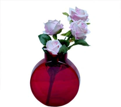 craftfry Glass Vase  (16 cm., Red)-10636320