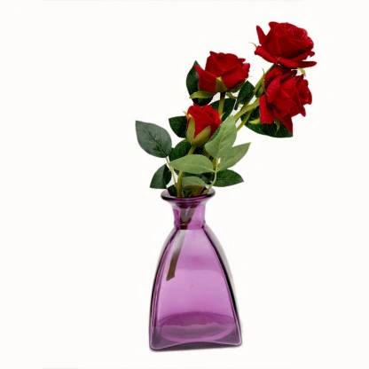 Craftfry Royal glass Hut Shape Flower Vases in purple colour Glass Vase  (2.4 cm, Blue)-10664250