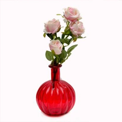craftfry Royal glass Pumpkin Flask (lining) Flower Vases in red colour Glass Vase (6 inch, Red)