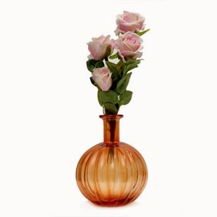 craftfry Royal glass Pumpkin Flask (lining) Flower Vases in orange colour Glass Vase (8 inch, Orange)