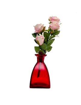 craftfry Exclusive glass Hut Shape Flower Vases in red colour Glass Vase  (2 inch, Red)-10664886-sm