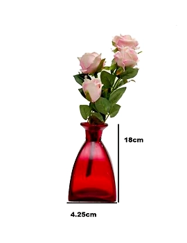 craftfry Exclusive glass Hut Shape Flower Vases in red colour Glass Vase  (2 inch, Red)-2-sm