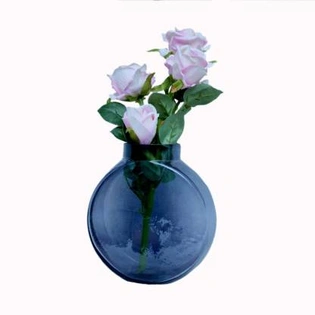 craftfry Luxury glass clock shape flower vase in black colour Glass Vase (18 inch, Black, Pink)