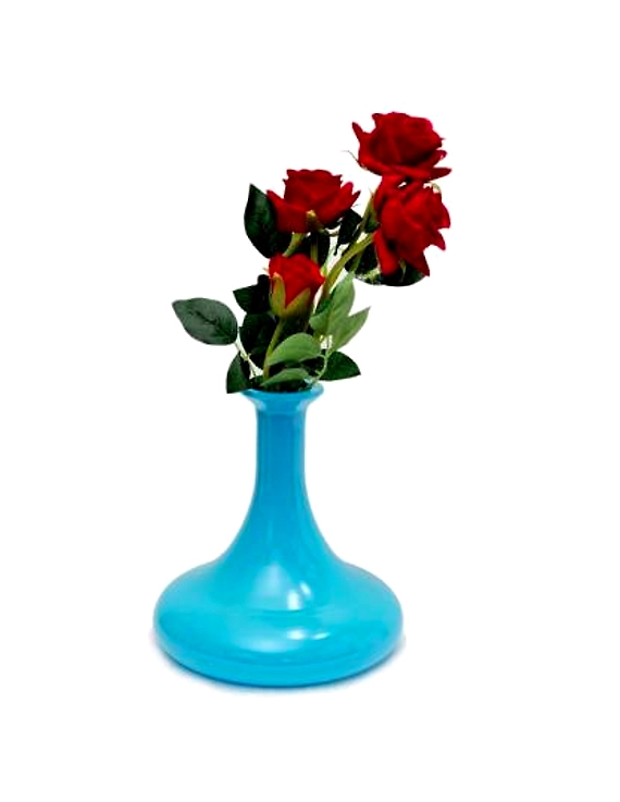 craftfry Glass Vase  (8 inch, Blue)-10665030