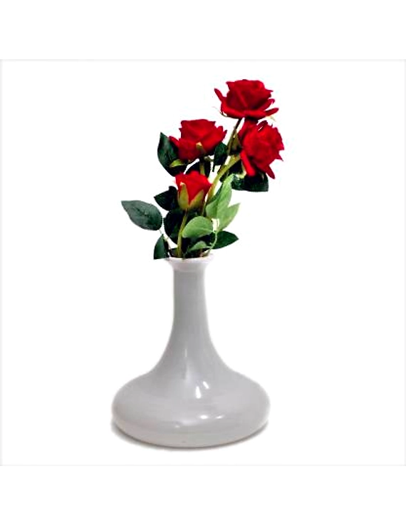 craftfry Glass Vase  (8 inch, White)-10665052