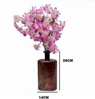 craftfry Glass Vase  (11 inch, Multicolor)-1