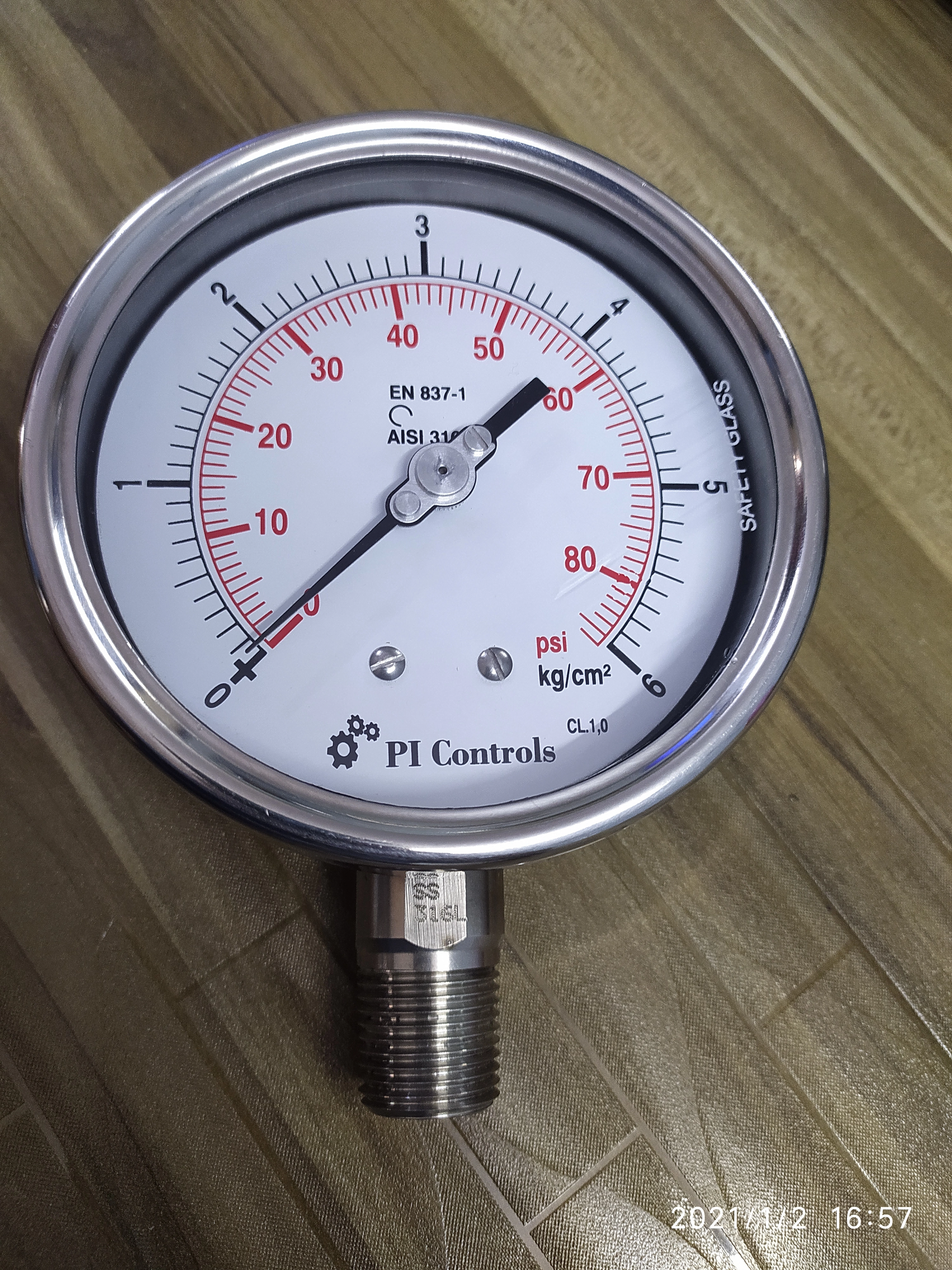 ALL SS PRESSURE GAUGE--760mmHG to 0-1/2-100MM-3