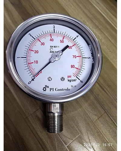 ALL SS PRESSURE GAUGE--760mmHG to 0-1/2-100MM-2