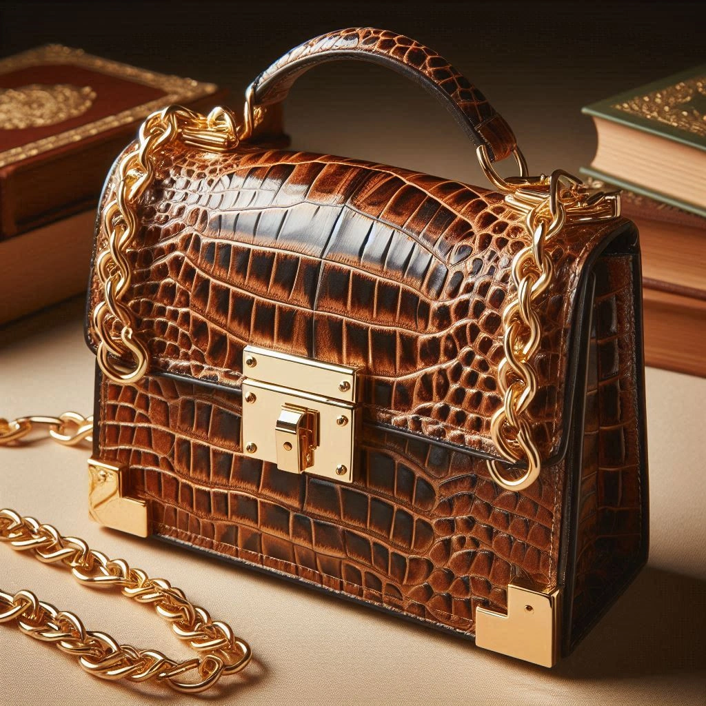 Luxury Crocodile Leather Handbag for Women - Statement Piece-3