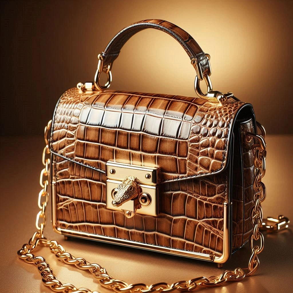 Luxury Crocodile Leather Handbag for Women - Statement Piece-CROCKBAG456789