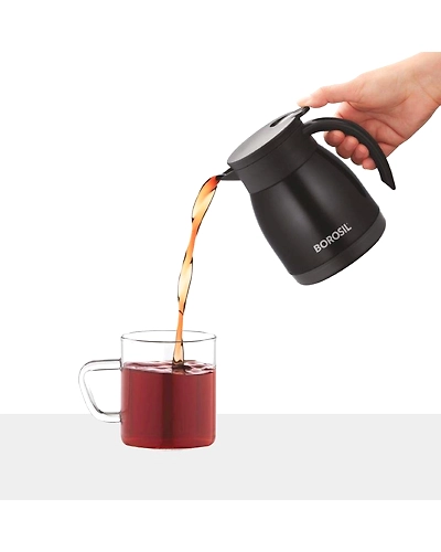 Borosil 500ML - Stainless Steel - Vacuum Insulated Teapot Flask, Black-3