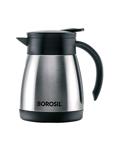 Borosil 500ML - Stainless Steel - Vacuum Insulated Teapot Flask, Silver-STBSLKUA101