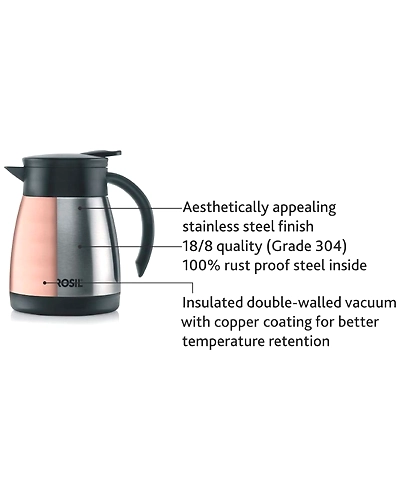 Borosil 500ML - Stainless Steel - Vacuum Insulated Teapot Flask, Silver-2