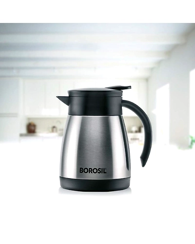 Borosil 500ML - Stainless Steel - Vacuum Insulated Teapot Flask, Silver-1