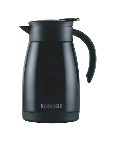 Borosil 750ML - Stainless Steel - Vacuum Insulated Teapot Flask, Black-STBSLKUA104