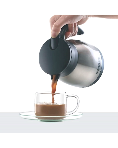 Borosil 750ML - Stainless Steel - Vacuum Insulated Teapot Flask, Black-3