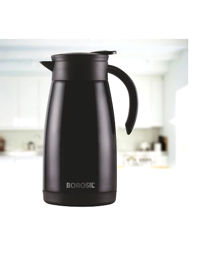 Borosil 750ML - Stainless Steel - Vacuum Insulated Teapot Flask, Black-1