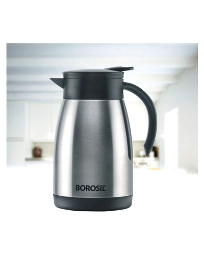 Borosil 750ML - Stainless Steel - Vacuum Insulated Teapot Flask, Silver-1