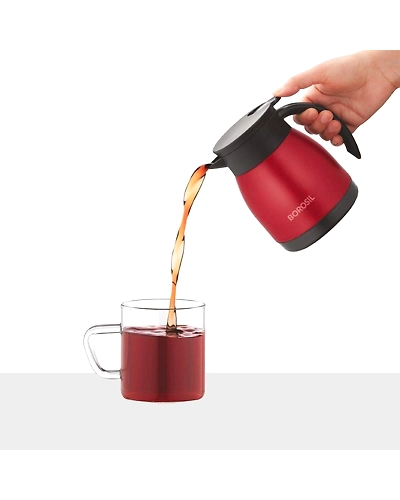 Borosil 500ML - Stainless Steel - Vacuum Insulated Teapot Flask, Red-3