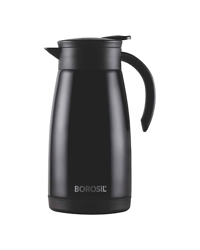 Borosil 1.0 L - Stainless Steel - Vacuum Insulated Teapot Flask, Black-STBSLKUA107-1