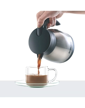 Borosil 1.0 L - Stainless Steel - Vacuum Insulated Teapot Flask, Black