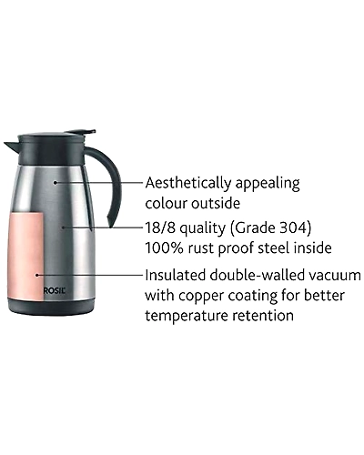 Borosil 1.5 L - Stainless Steel - Vacuum Insulated Teapot Flask, Silver-2