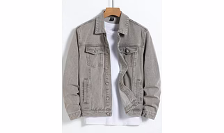 Men Grey Denim jacket