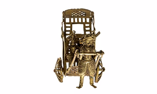 Handcrafted Decorative Dokra Hand Pulled Rickshaw