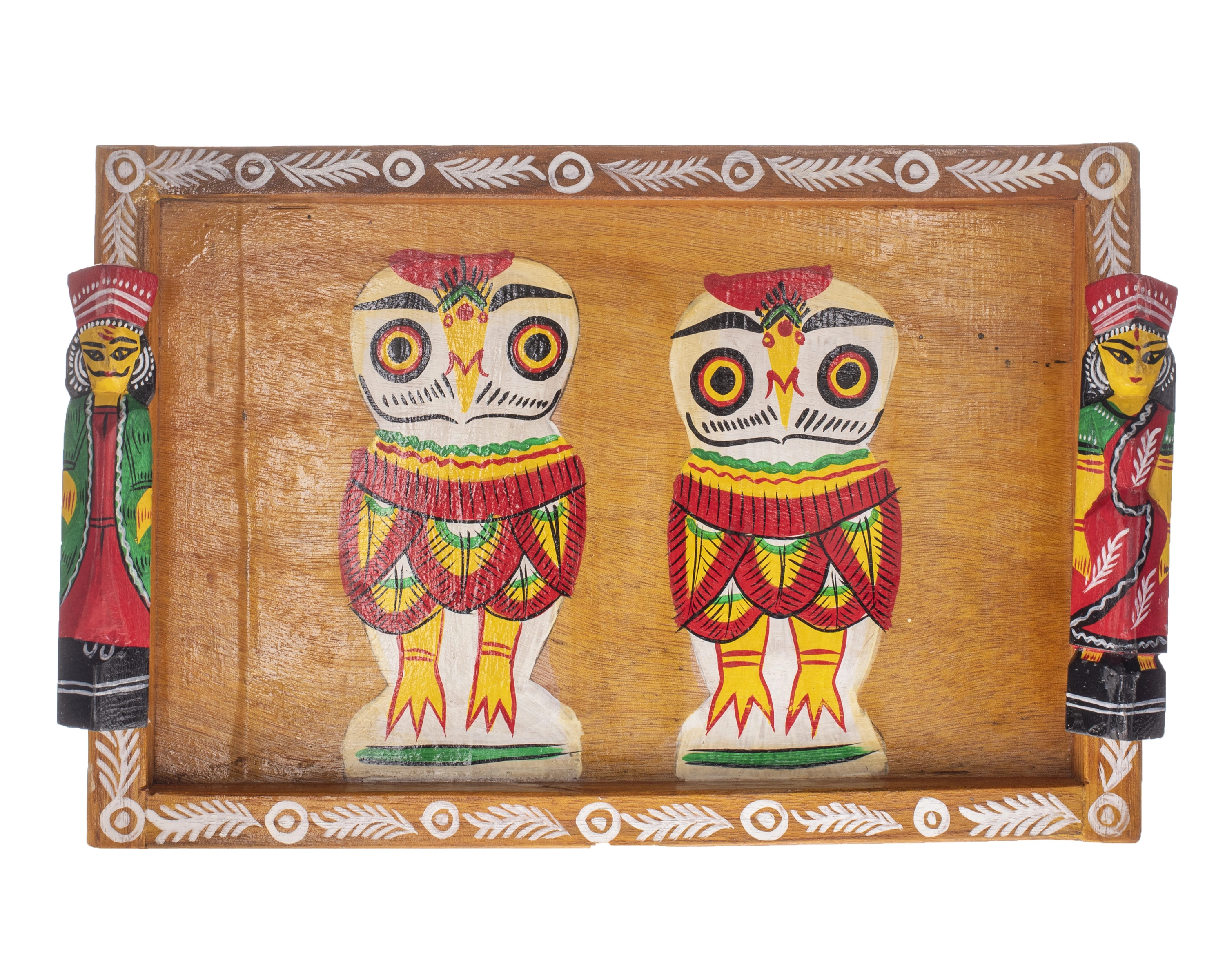 Handcrafted Decorative Wooden TRAY OWL-BHHCWOODTRAYOWLW001