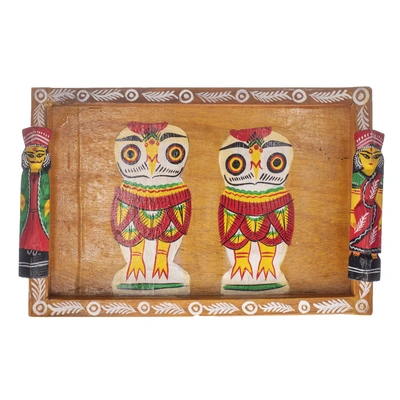 Handcrafted Decorative Wooden TRAY OWL