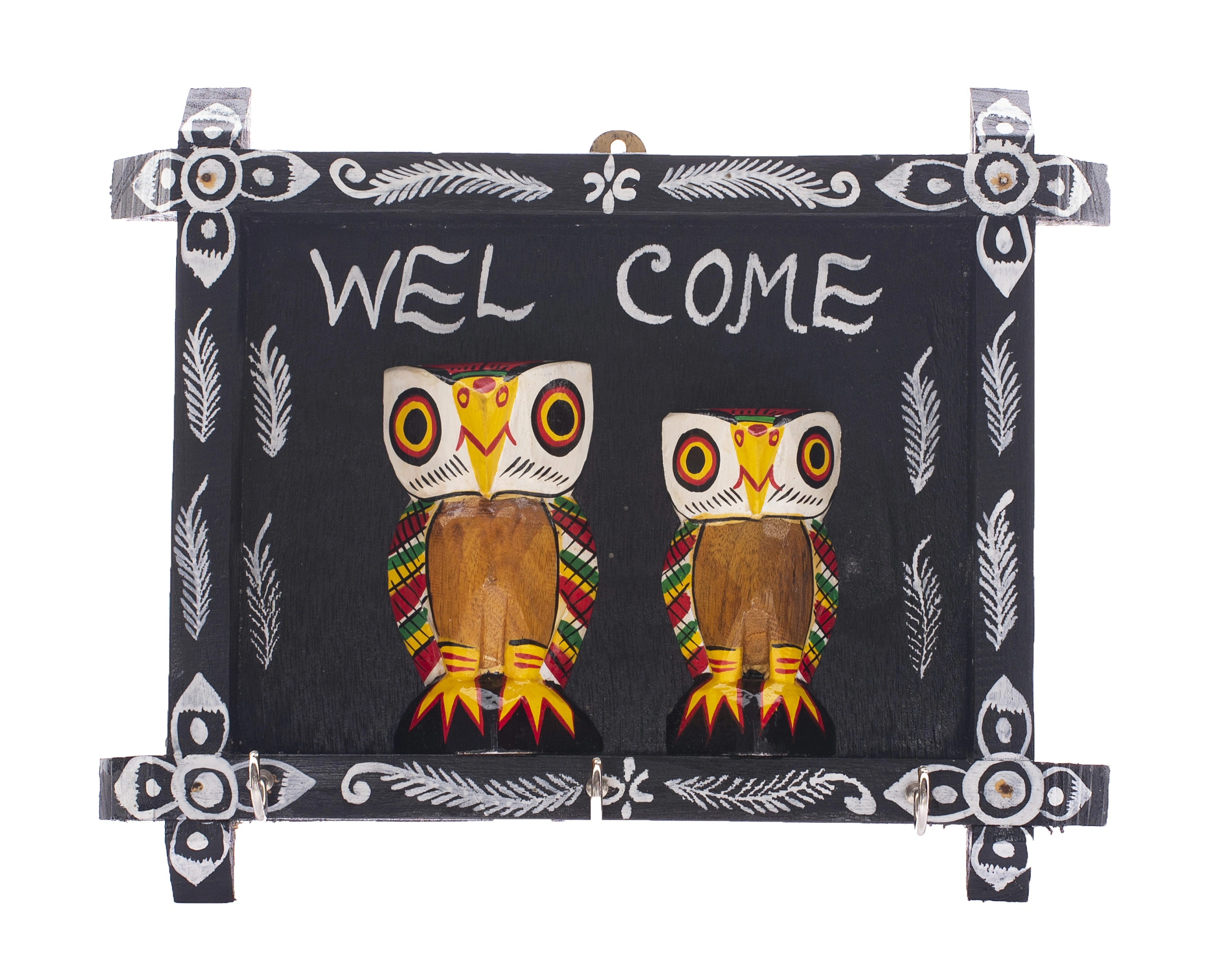 Handcrafted Decorative Wooden KEY HANGER OWL BS-BHHCWOODKEYHOWLBS001