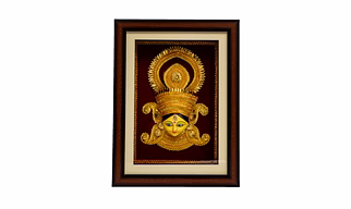 Handcrafted Decorative Dhan Craft GOLDEN DURGA FACE BIG
