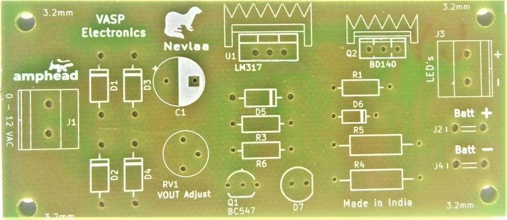 6v / 12v LED Emergency Light with Automatic Battery charging PCB Perfect for Educational Projects  - PCB only-NEVLAA_PCB