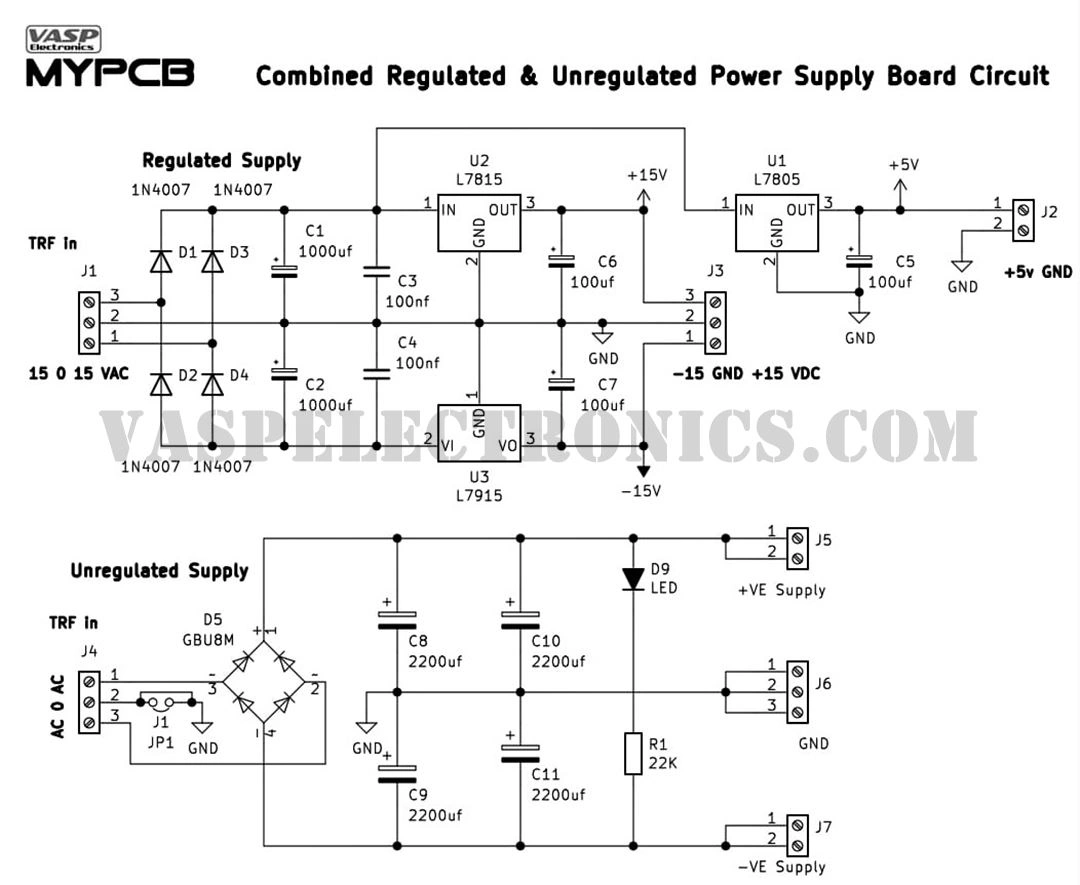 10A Unregulated &amp; 1.5A Regulated Multiuse Power Supply 4700uf x 4 Capacitors - PCB only-2