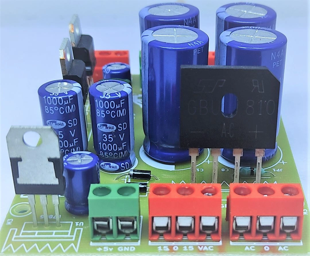 10A Unregulated &amp; 1.5A Regulated Multiuse Power Supply 2200uf x 4 Capacitors - Assembled Board-2