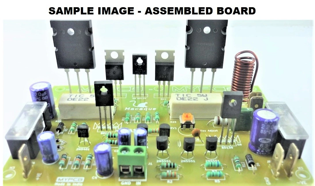 200 Watt Hifi Audio Amplifier using 2SC5200 2SA1943 Power Transistors - Easy to Make Hobby Kit-1