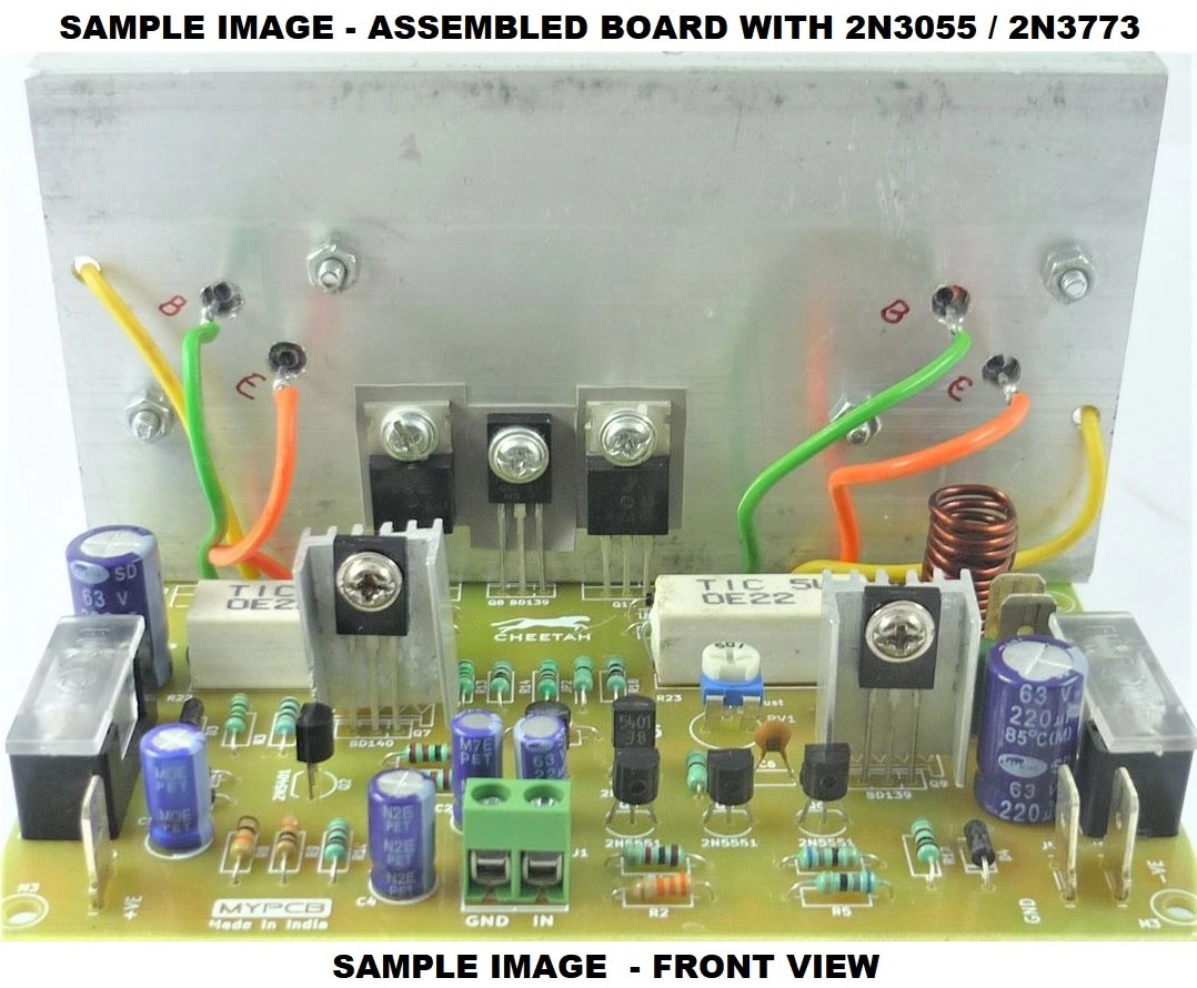 150 Watt Hifi Audio Amplifier Board using 2SC5200 / 2N3055 / 2N3773 NPN Power transistors - PCB Only-4